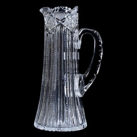 Tankard, American Brilliant Cut Glass, Glenwood Pattern By Bergen