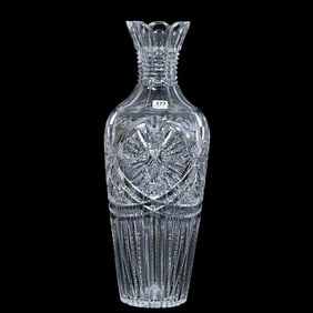 Vase, American Brilliant Cut Glass, Sunburst, Hobstar, Fan, Prism And Zipper Motif