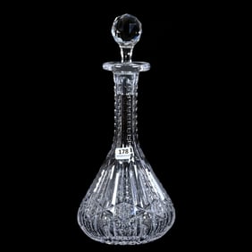 Decanter, American Brilliant Cut Glass, Prism, Channel And Hobstar Motif