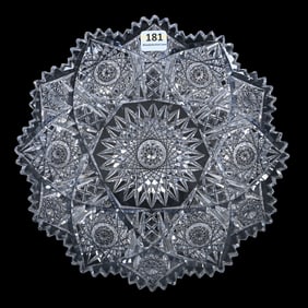 Plate, American Brilliant Cut Glass, Signed Clark Genoa Pattern