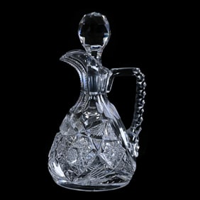 Cruet, American Brilliant Cut Glass, Signed Libbey Colonna Pattern