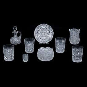 (9) Assorted Items, American Brilliant Cut Glass, Including