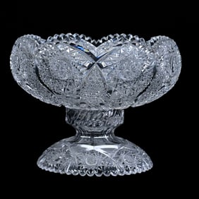 Eggnog Bowl, Two Part, American Brilliant Cut Glass