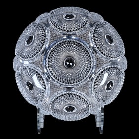 Bowl, Cut Glass, Rose Diamond Pattern By Meriden