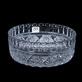 Bowl, American Brilliant Cut Glass, Pattern Resembles Aberdeen By Jewel