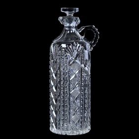 Whiskey Jug, American Brilliant Cut Glass, Pattern Resembles Hobart By Unger Bros.