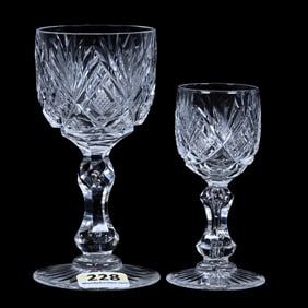 (2) Stems, ABCG, Harvard Pattern By Libbey, Double Teardrop Stem, Ray Cut Foot