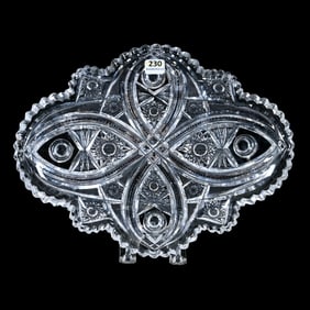 Footed Tray, ABCG, Hobstar, Vesica, Strawberry Diamond, Prism And Fan Motif - Unusual Form