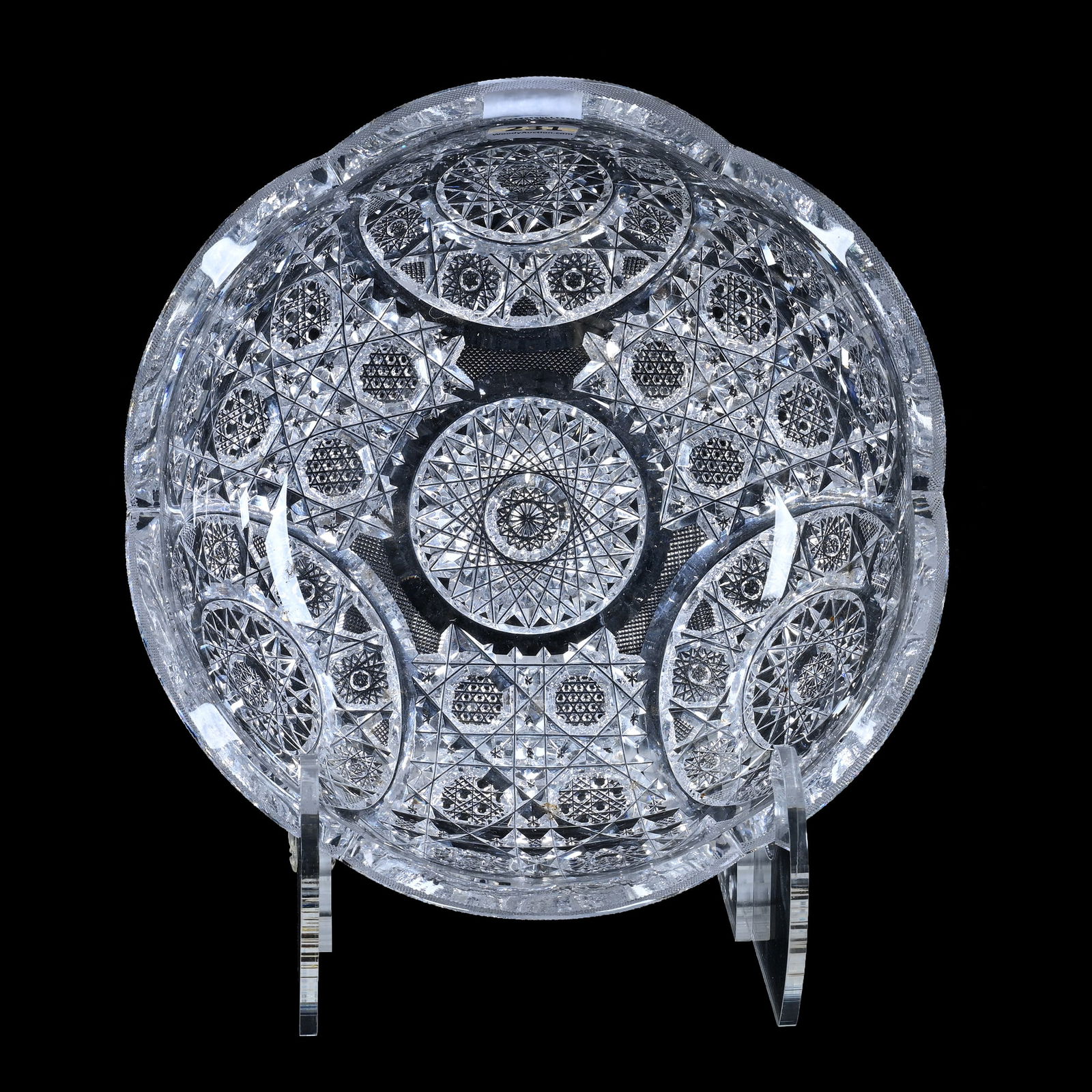 Bowl, American Brilliant Cut Glass, Bellevue Pattern By Taylor Bros - Excellent Example! (1 of 3)