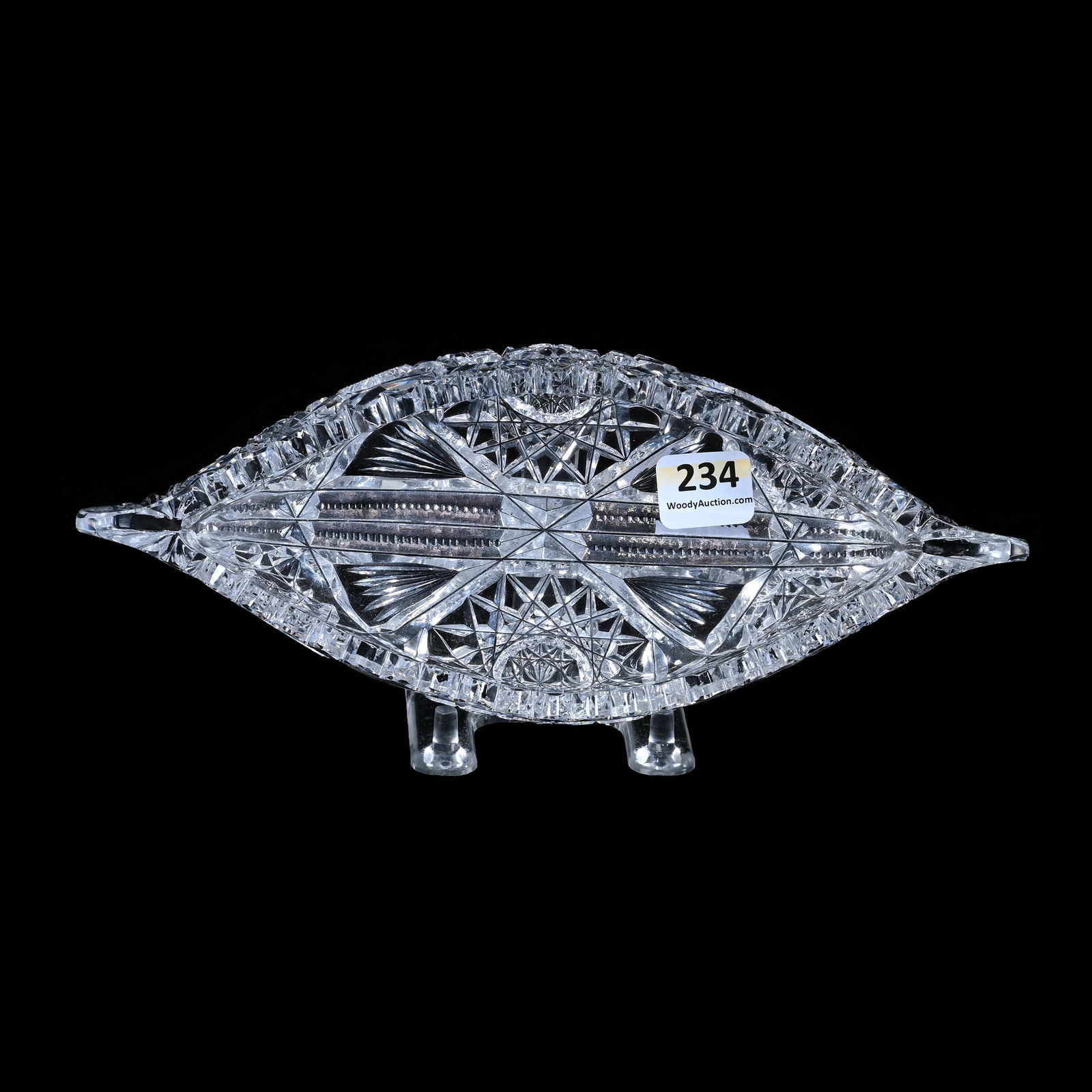 Canoe Relish Tray, ABCG, Iowa Pattern By Irving Cut Glass - Nice Example (1 of 2)