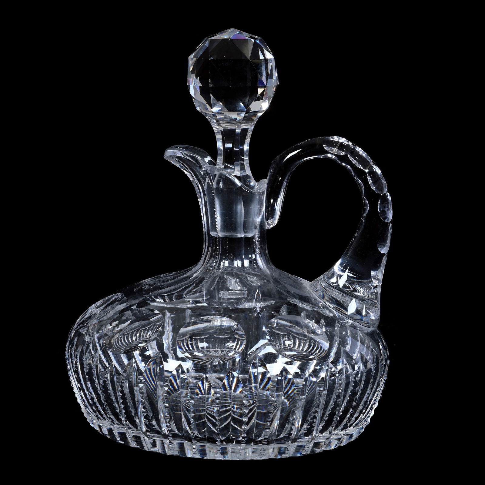Ships Decanter, American Brilliant Cut Glass, Cambridge Pattern By Pairpoint (1 of 3)