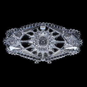 Oblong Bread Tray, American Brilliant Cut Glass, Super Nova Pattern Designed By W.C. Anderson