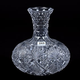 Water Carafe, ABCG, Signed Hawkes Gladys Pattern - Ray Cut Base, Honeycomb NecK
