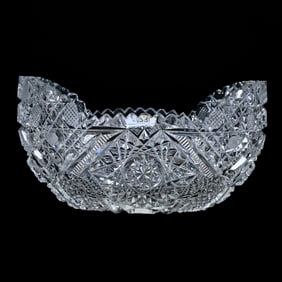 Oval Bowl, ABCG, Hobstar, Nailhead Diamond, Strawberry Diamond, Cane And Zipper Motif