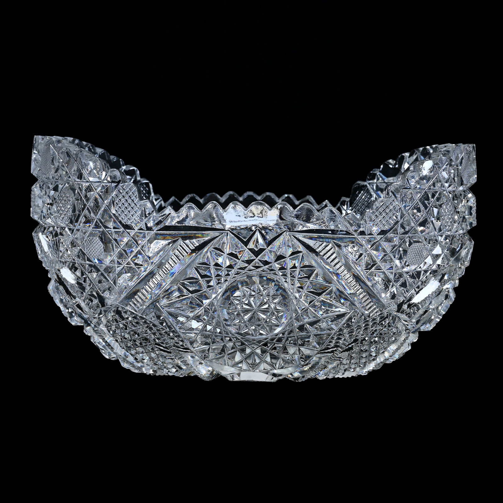 Oval Bowl, ABCG, Hobstar, Nailhead Diamond, Strawberry Diamond, Cane And Zipper Motif (1 of 3)