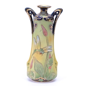 Vase, Two Handles, Marked Japan