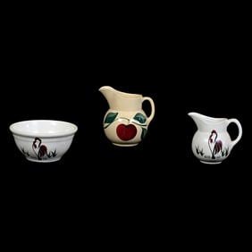 (3) Watt Ware Pottery Items