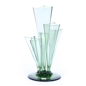 Epergne, Six Prongs, Unmarked Steuben Art Glass