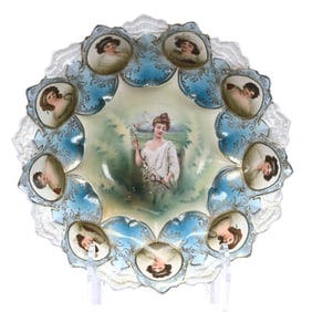 Bowl, Marked R.S. Prussia, Spring Season Center Portrait Decor
