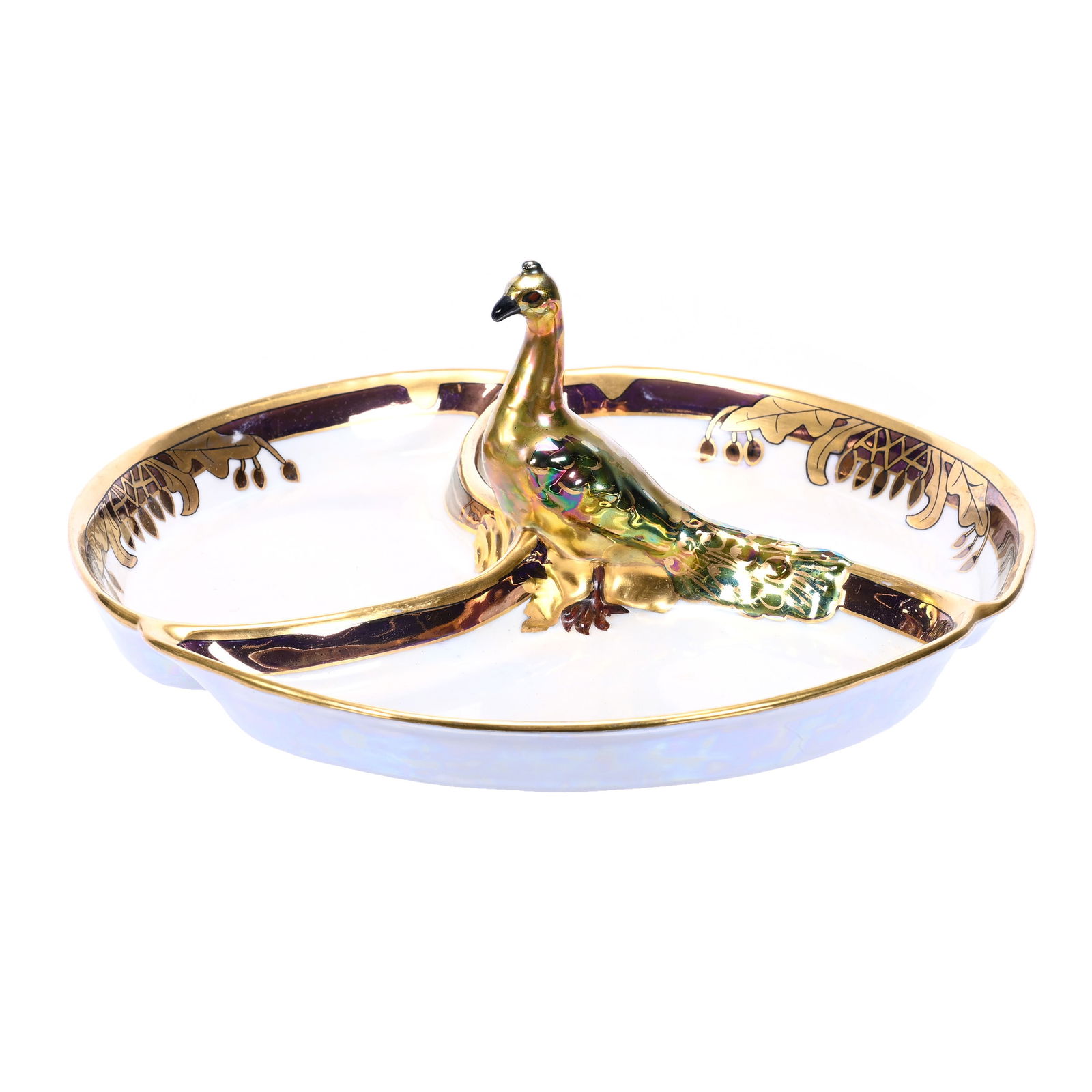 Divided Figural Serving Dish Marked Prov Saxe (1 of 3)