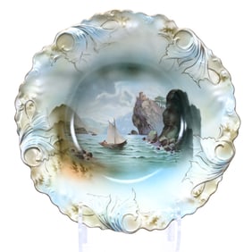 Bowl Marked R.S. Prussia, Old Man In Mountain Scenic Decor