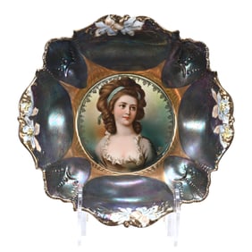 Bowl, Unmarked R.S. Prussia, Mold #339, Potocka Portrait