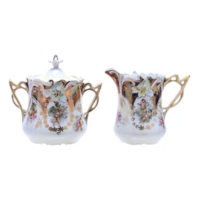 Creamer & Sugar Set Marked Saxe Altenburg