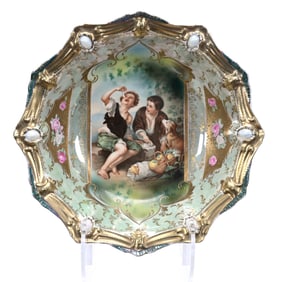 Bowl, Marked R.S. Prussia, Ribbon And Jewel Mold #18