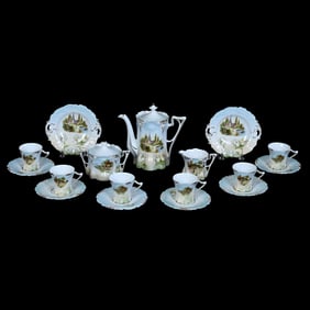 Child's Tea Set, Eleven Piece, Unmarked R.S. Prussia, Lily Mold