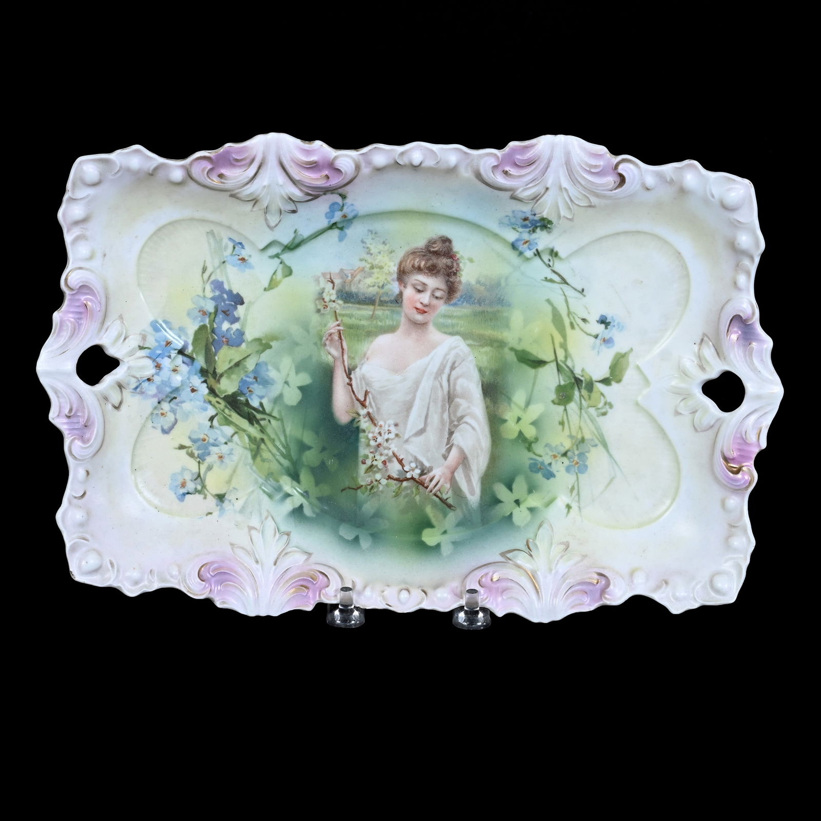 Dresser Tray Marked R.S. Prussia, Fleur De Lys Mold (1 of 3)