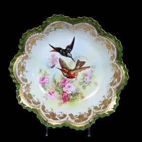 Bowl, Unmarked R.S. Prussia, Exquisite Hummingbird Scenic Decor