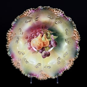 Bowl Marked R.S. Prussia, Fruit Decor