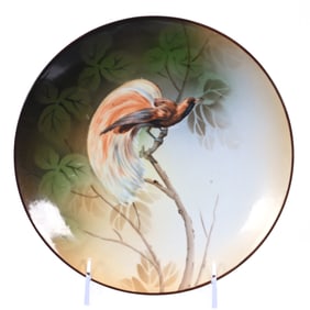 Plate Marked R.S. Germany, Bird Of Paradise Scenic Decor