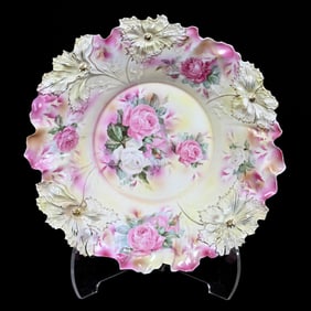 Center Bowl Marked R.S. Prussia, Carnation Mold