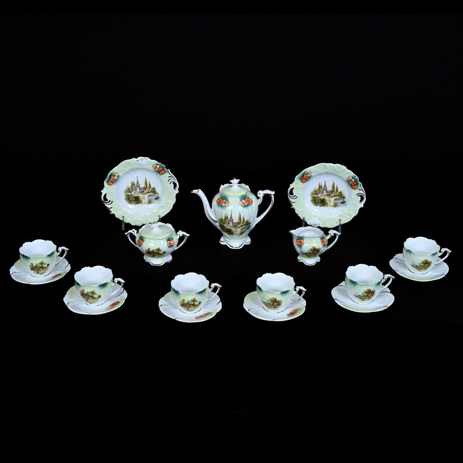 Child's Tea Set, Eleven Piece, Unmarked R.S. Prussia (1 of 4)