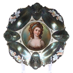 Bowl, Unmarked R.S. Prussia, Mold #339,  Potocka Portrait