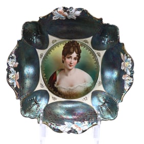 Bowl, Unmarked R.S. Prussia, Mold #339, Recamier Portrait