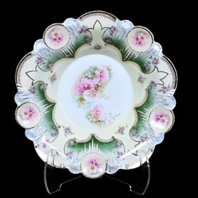 Center Bowl, Marked R.S. Prussia, Rare Medallion And Icicle Mold