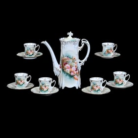 Demitasse Set Marked R.S. Prussia, Icicle Mold