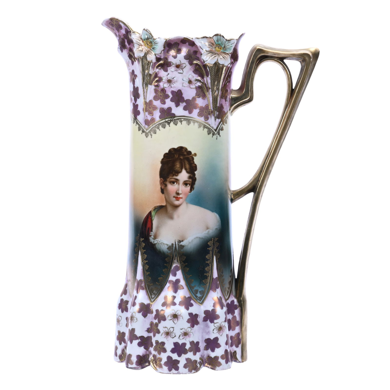 Tankard, Unmarked R.S. Prussia, Lily Mold, Racamier Portrait (1 of 3)