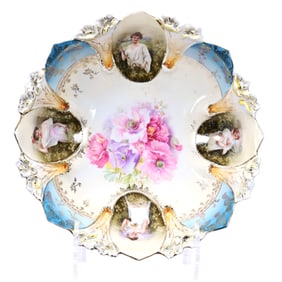 Bowl Marked R.S. Prussia, Mold #90, Rare With The Four Seasons Portraits