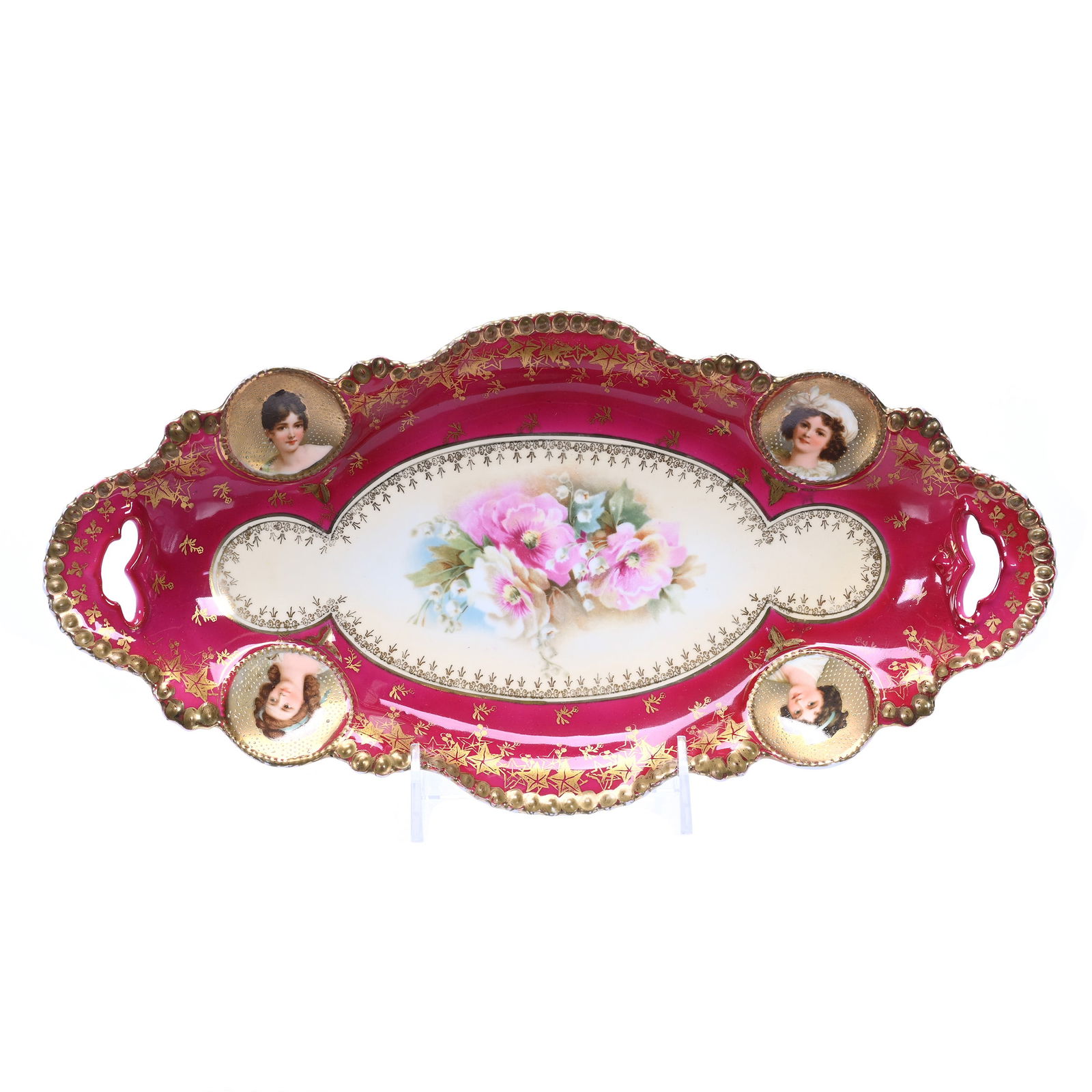 Celery Tray Marked R.S. Prussia, Medallion Mold With Portraits (1 of 2)