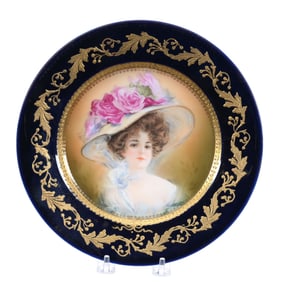 Plate Marked Prov Saxe, Gibson Girl "Sally" Portrait