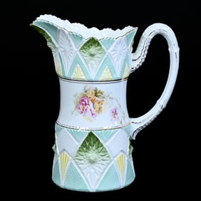 Pitcher, Unmarked R.S. Prussia, Rare Cut Glass Mold