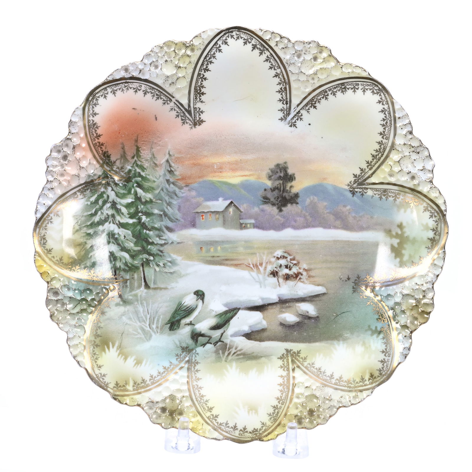 Plate Marked R.S. Prussia, Snowbird Scenic Decor (1 of 2)