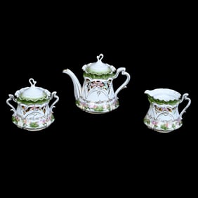 Tea Set, Three Piece, Unmarked R.S. Prussia