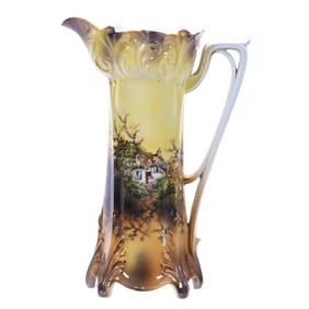 Tankard Marked R.S. Prussia, Cottage Scenic Decor