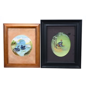 (2) Original Oil On Canvas Panel Paintings By C. L. Riley