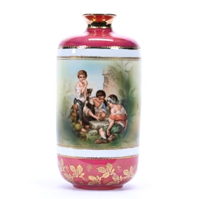 Vase, Unmarked R.S. Prussia, Dice Throwers Scenic Decor