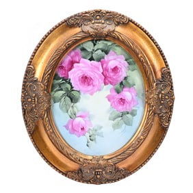 Oval Porcelain Plaque, Unmarked Limoges Style